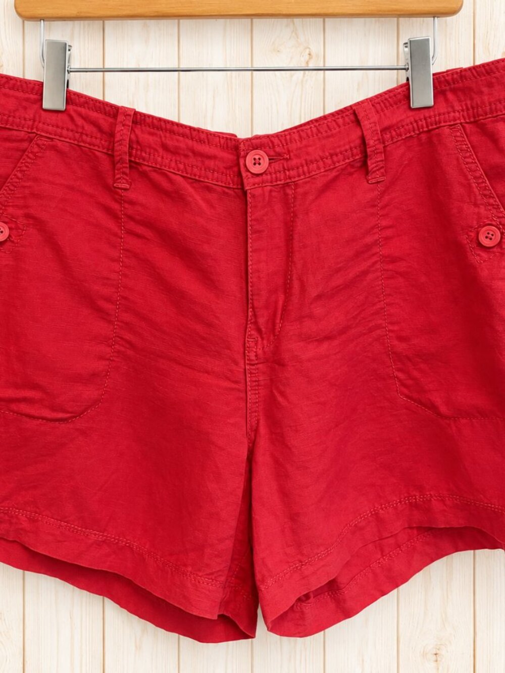 Calvin Klein Jeans Coral Linen-Blend Shorts – Size 14